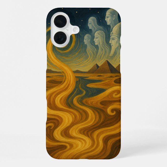 Ancient Pyramids Mystique Celestial Gold iPhone Case (Back)