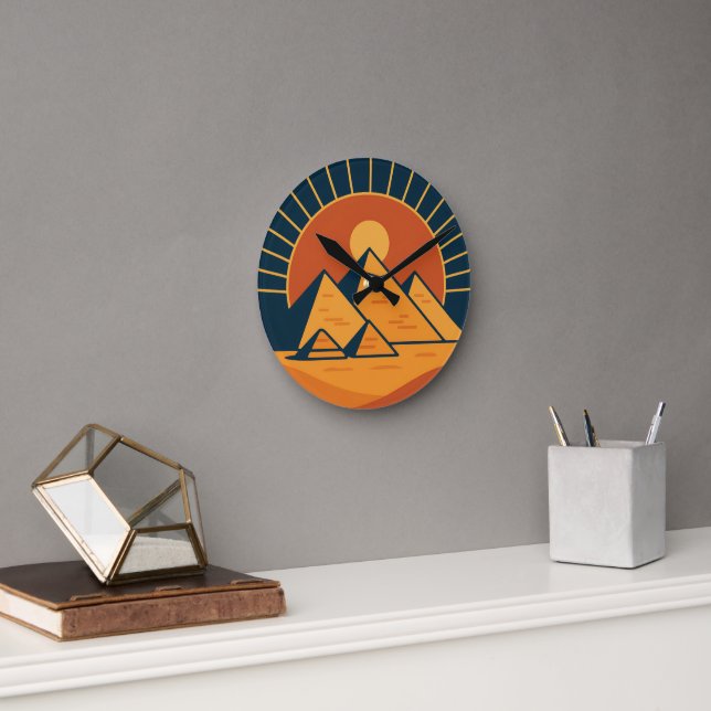  Ancient Pyramids Power Round Wall Clock (Office)