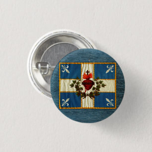 Ancient Quebec flag Chime Sacred Heart 3 Cm Round Badge