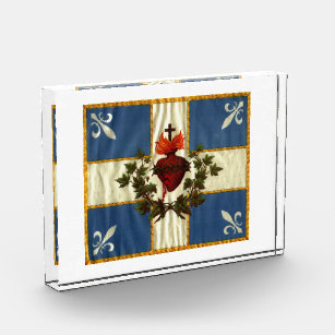 Ancient Quebec flag Chime Sacred Heart Acrylic Award