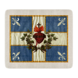 Ancient Quebec flag Chime Sacred Heart Cutting Board