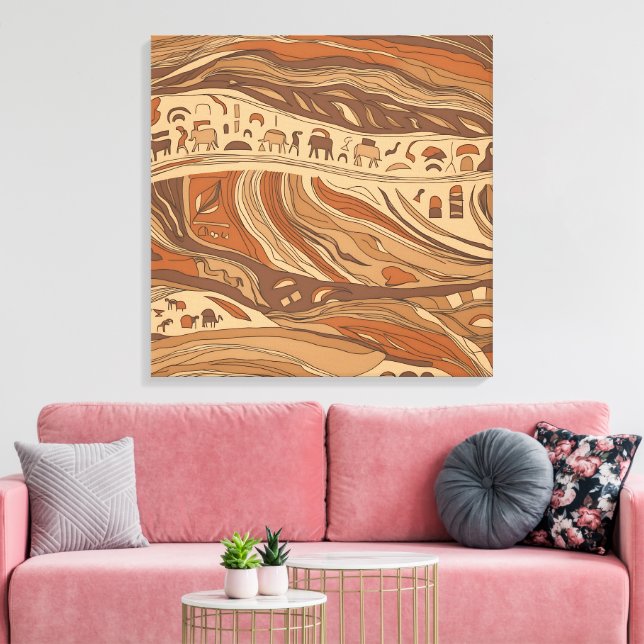 ancient rock art canvas print (Insitu(LivingRoom))