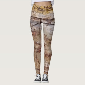Ancient rock art in earthy tones leggings