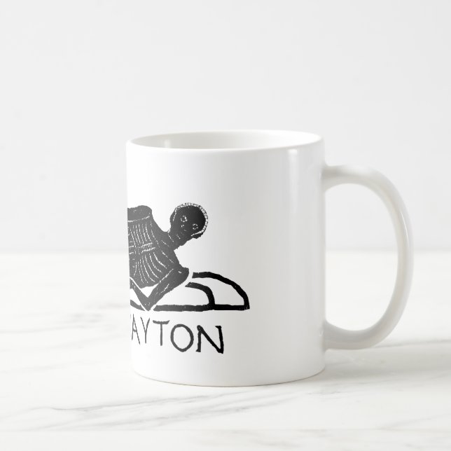 Ancient Roman Artefact Know Thyself Skeleton Coffee Mug (Right)