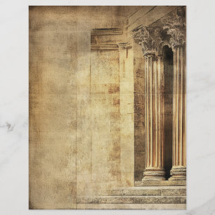 Ancient Roman Columns Aged Vintage Parchment