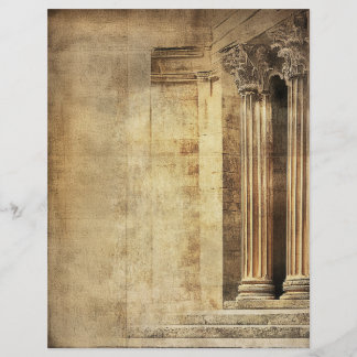Ancient Roman Columns Aged Vintage Parchment