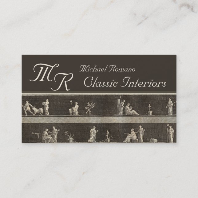 Ancient Roman Elegance Spa, Decorator, Restaurant Business Card (Front)