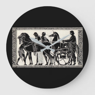 ancient Roman men and horses Large Clock