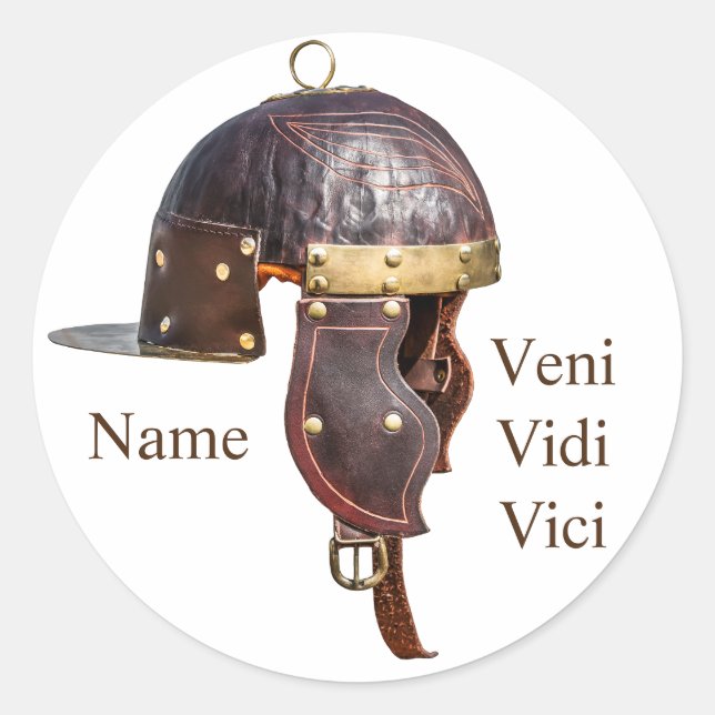 Ancient Roman military helmet Classic Round Sticker (Front)