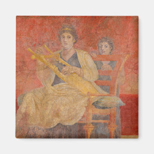 Ancient Roman Pompeii Neighbour Fresco Musician Ar Magnet