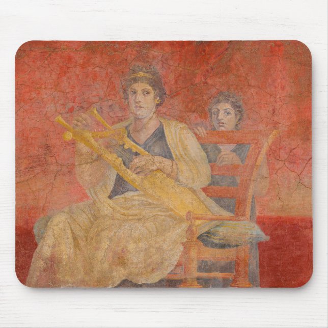 Ancient Roman Pompeii Neighbour Fresco Musician Ar Mouse Mat (Front)