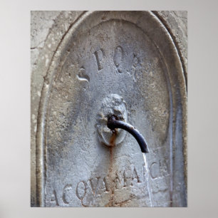 Ancient Roman public water fountain Poster