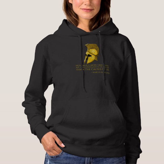 Ancient Roman Stoicism  Marcus Aurelius Quote  Phi Hoodie (Front)
