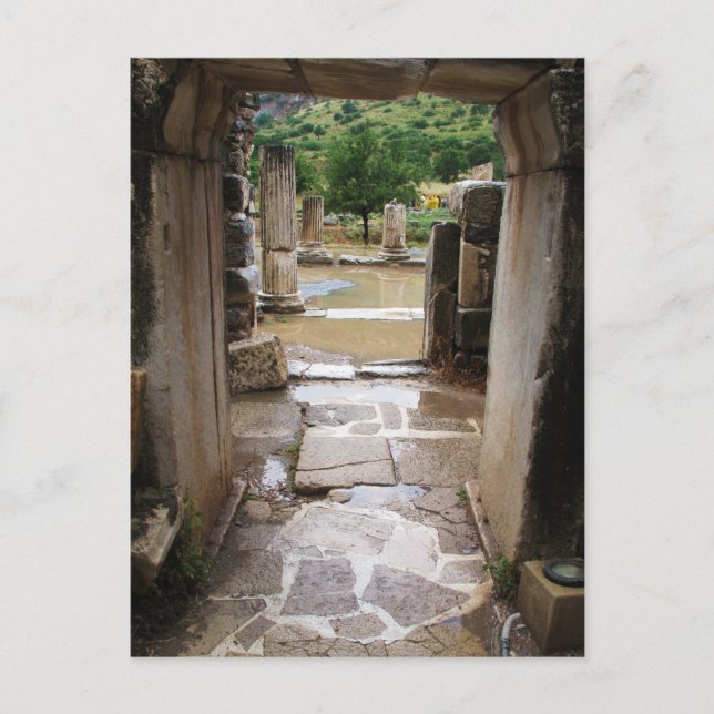 Ancient Roman stone doorway in Ephesus, Turkey Postcard (Front)