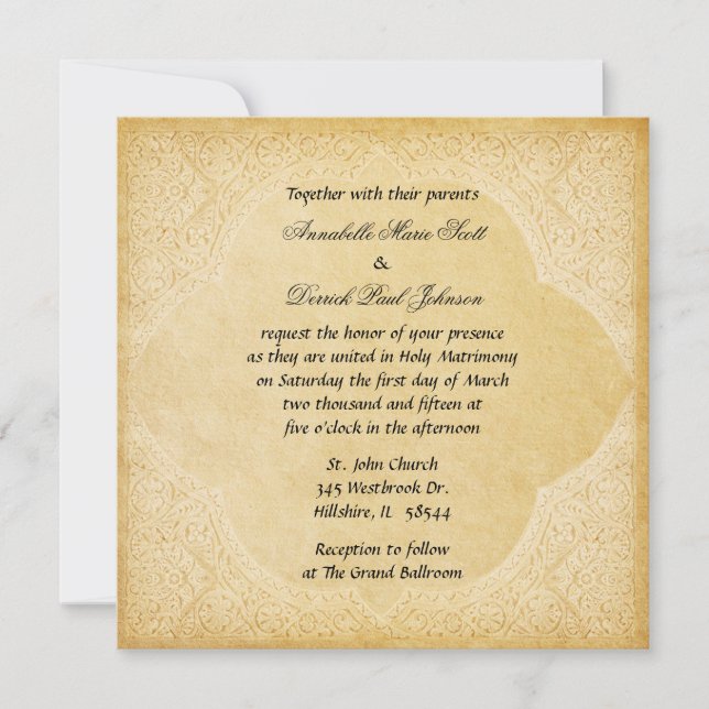 Ancient Roman Wedding Invitation (Front)