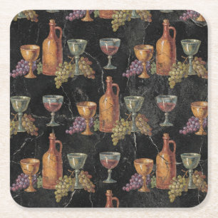 Ancient Roman Wine Pattern Square Paper Coaster