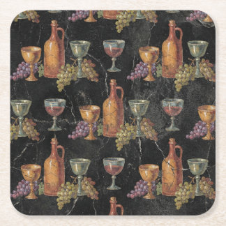 Ancient Roman Wine Pattern Square Paper Coaster