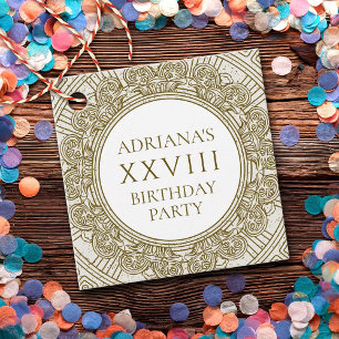 Ancient Rome Birthday Party with stone elements Favour Tags