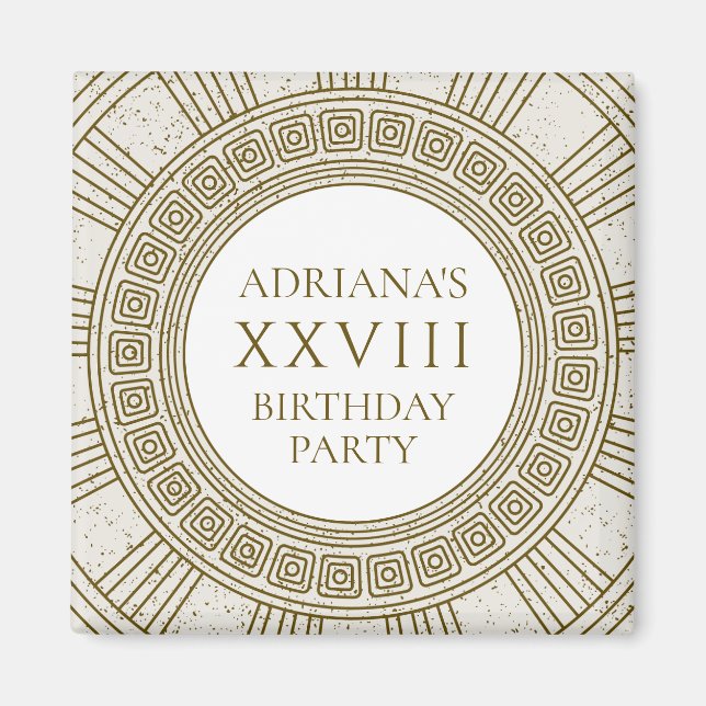 Ancient Rome Birthday Party with stone elements Magnet (Front)