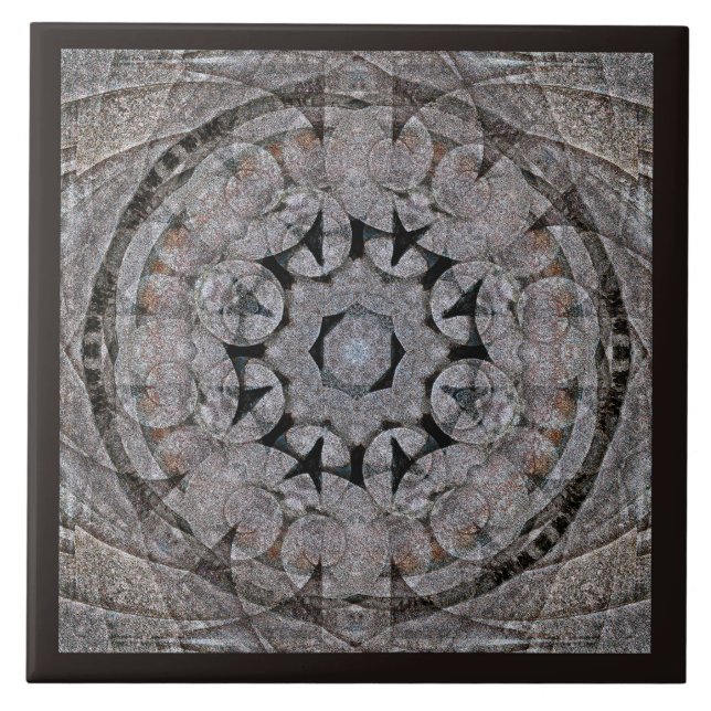 Ancient Rome Style Shell Scroll Stone Mandala Tile (Front)
