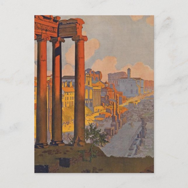 Ancient Rome Travel Ad Painting Postcard (Front)