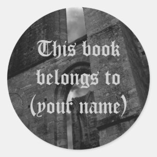 Ancient ruins book plate stickers for your name