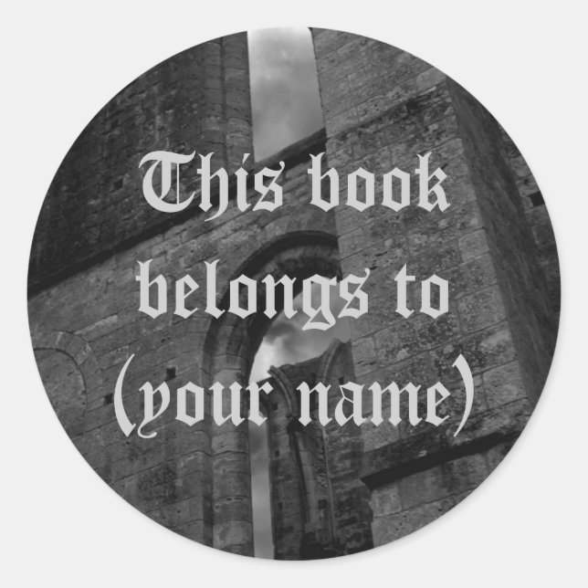 Ancient ruins book plate stickers for your name (Front)
