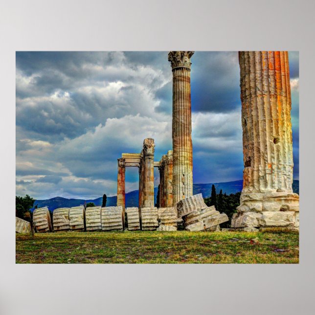 Ancient Ruins in Athens Greece Poster (Front)