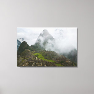 Ancient ruins of Machu Picchu with Andes Canvas Print