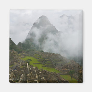 Ancient ruins of Machu Picchu with Andes Magnet