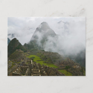 Ancient ruins of Machu Picchu with Andes Postcard