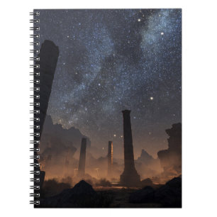 Ancient Ruins Starry Desert Night Notebook