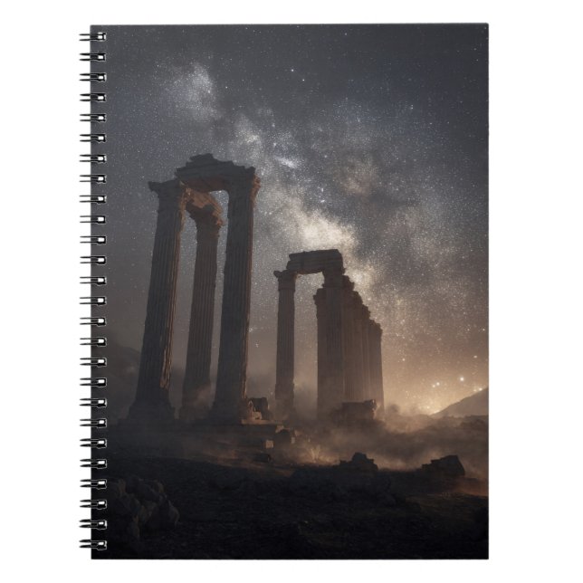 Ancient Ruins Starry Galaxy Notebook (Front)