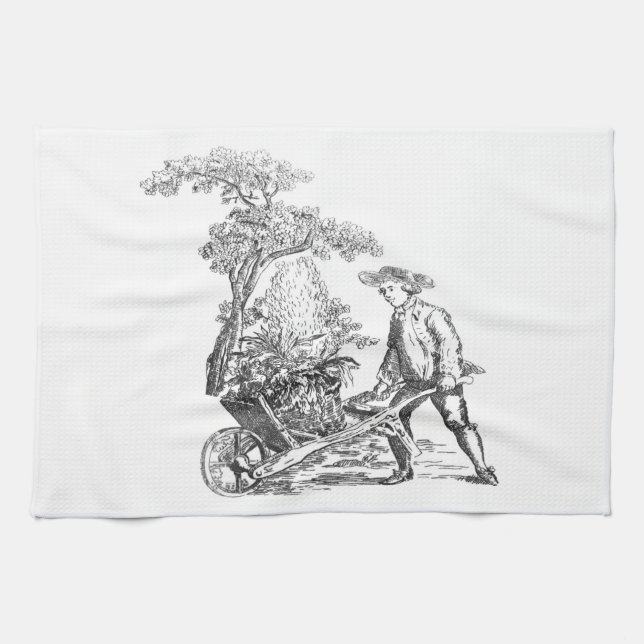 Ancient rural artwork tea towel (Horizontal)