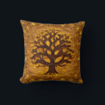 Ancient Rustic Brown & Gold Tree of LIfe by kedoki Cushion<br><div class="desc">Ancient Rustic Brown & Gold Tree of Life by kedoki</div>
