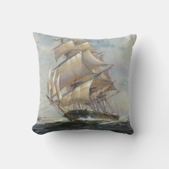 Ancient Sailing Ship Cushion (Front)