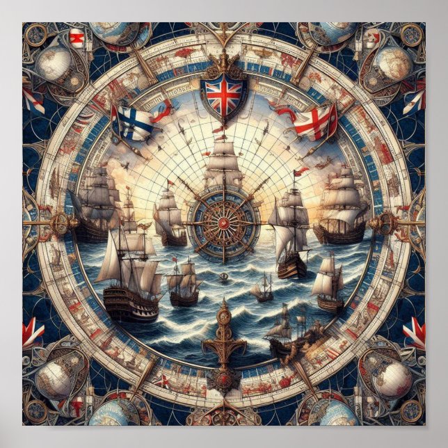 Ancient Sailing Ships - England - Norway - Finland Poster (Front)