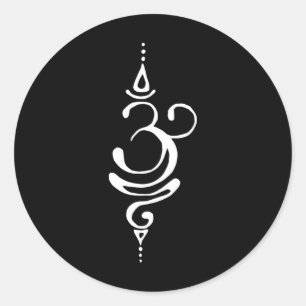 Ancient Sanskrit Breathe Om Symbol Yoga Buddhism M Classic Round Sticker