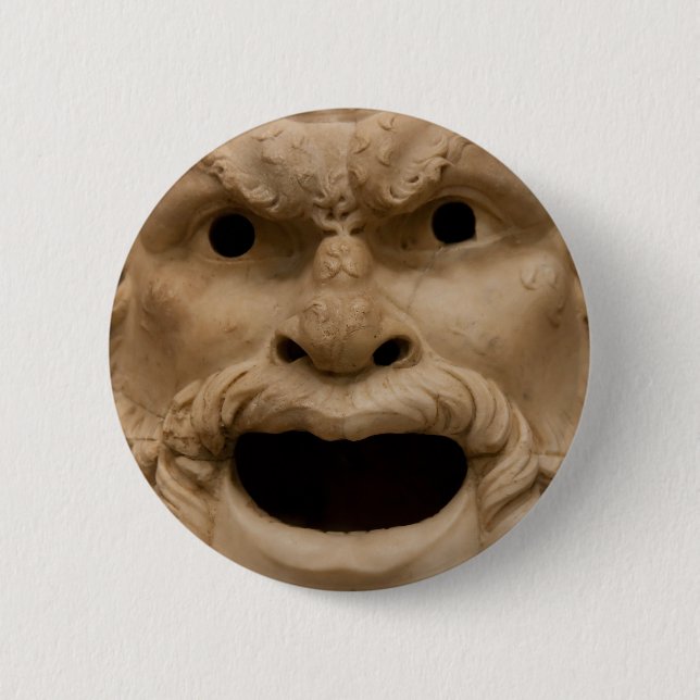 Ancient Satyr mask 6 Cm Round Badge (Front)