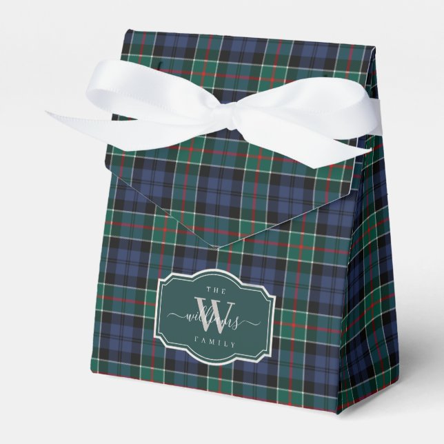 Ancient Scottish Clan Colquhoun Tartan Plaid Favour Box (Front Side)