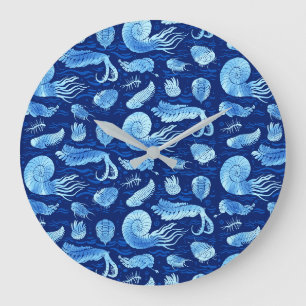 Ancient sea animals: Trilobites, Anomalocaris... Large Clock