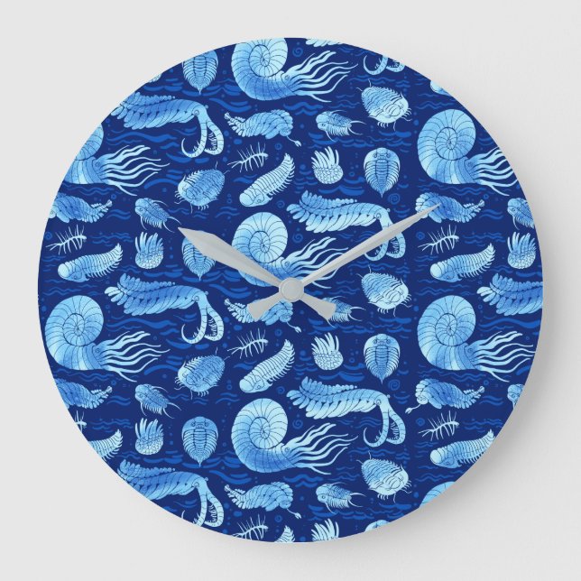 Ancient sea animals: Trilobites, Anomalocaris... Large Clock (Front)