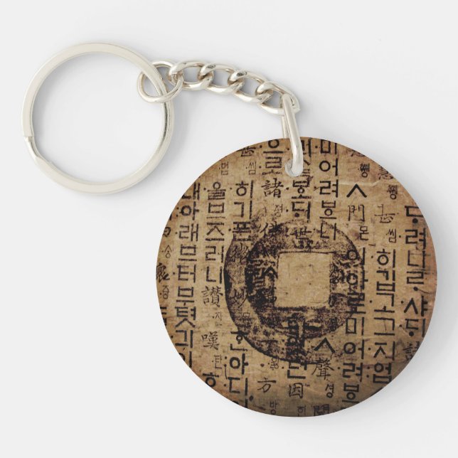 Ancient seal, Well Being, Tea & Tao - China Key Ring (Front)