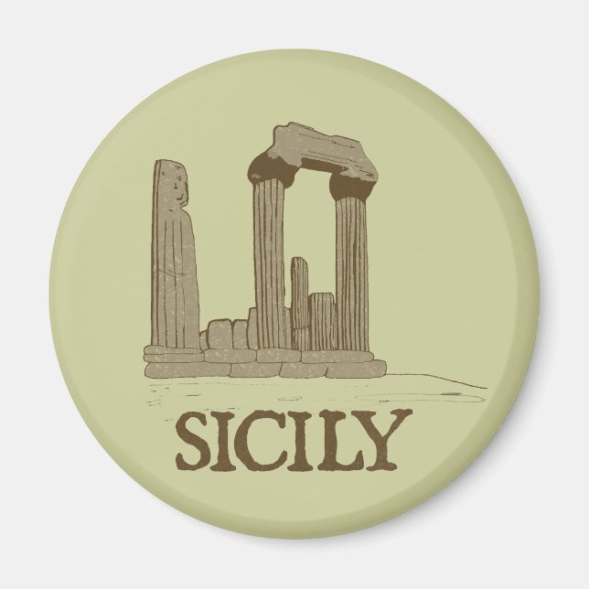 Ancient Sicily Agrigento Ruins Magnet (Front)