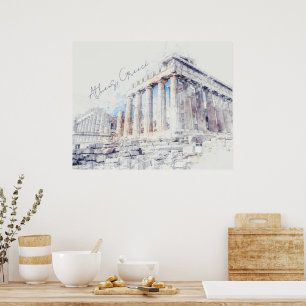 Ancient Sites Parthenon Athens Greece Wall Decal Poster