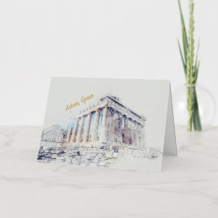 Ancient Sites Parthenon in Athens, Greece Foil Greeting Card
