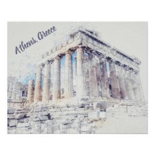 Ancient Sites Parthenon in Athens, Greece Poster