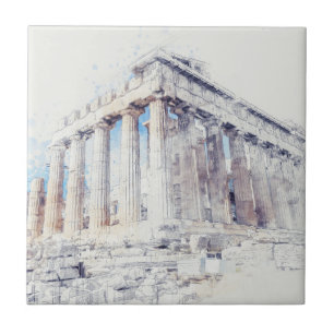 Ancient Sites Parthenon in Athens, Greece Tile