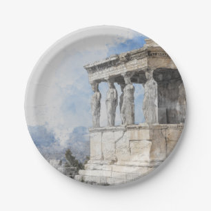Ancient Sites ruins in Athens, Greece Paper Plate
