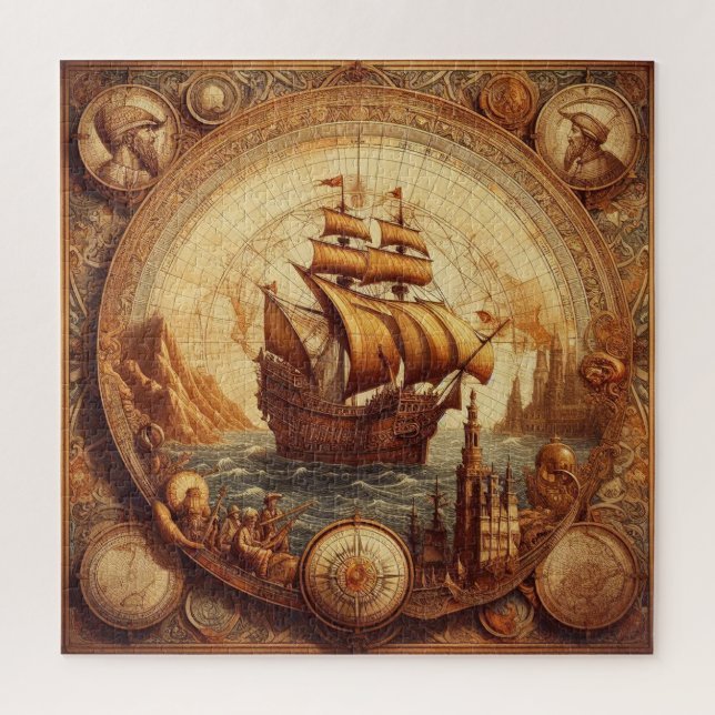 Ancient Spanish Sailing Ship 1 Jigsaw Puzzle (Vertical)